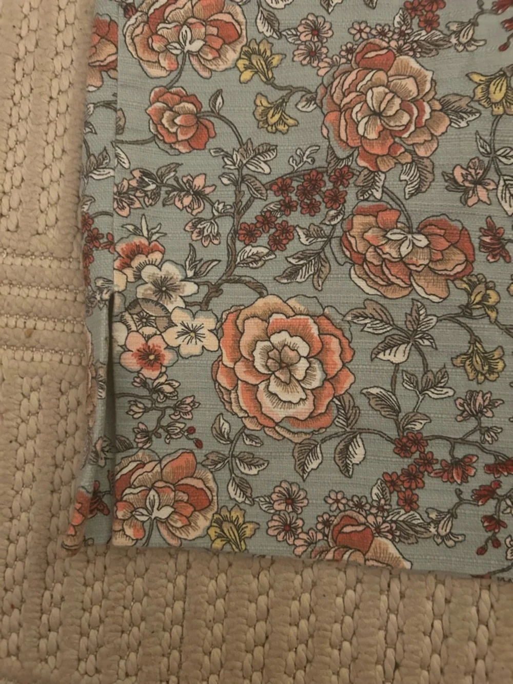 Loft Women's Sz 4 Cotton Blend Y2K Inspired Blue Pink Floral Pencil Skirt